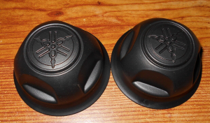 X 2, YAMAHA GRIZZLY 550 & 700 FRONT, REAR WHEEL CENTER HUB CAP, AXLE NUT COVER