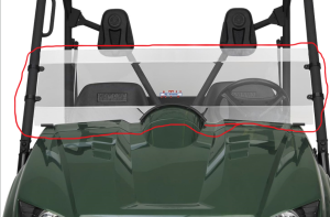 YAMAHA RHINO 450, 660 SLIP STREAMER YR-1 HALF WINDSHIELD & MOUNTS