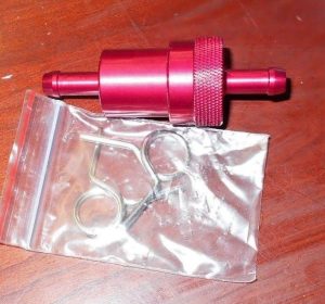 ATV,UTV,MOTORCYCLE,SNOWMOBILE,WATERCRAFT POLISHED ALUMINUM IN-LINE FUEL FILTER