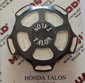 HONDA TALON UTV ALUMINUM GAS TANK CAP, BLACK & POLISHED, MADE IN THE USA