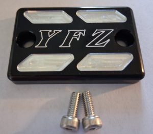 YAMAHA YFZ450, YFZ450X, YFZ450R, FRONT BRAKE MASTER CYLINDER COVER, BLACK & POLISHED 2007-2026