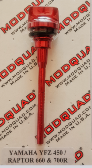 YAMAHA YFZ450, YFZ450X, YFZ450R RAPTOR 660 & 700 ENGINE OIL DIP CHECK PLUG STICK, RED ALUMINUM (Copy)